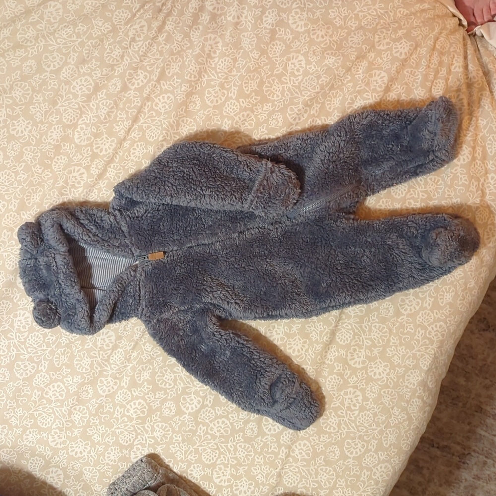 Carter's Charcoal Fleece Baby Snowsuit